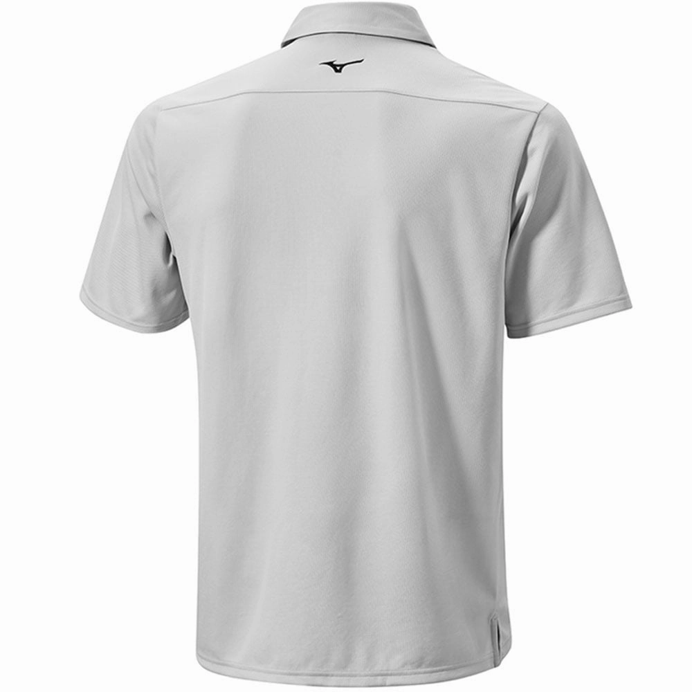 Mizuno Breath Thermo Winter Polo Shirt - Grey Organic Cotton Blend Trendy Piece