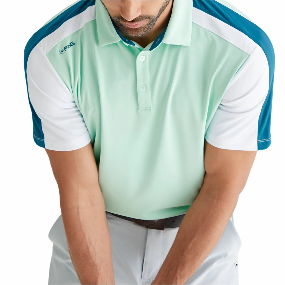 Ping Kelly Polo Shirt - Misty Green Multi Comfort and Breathable