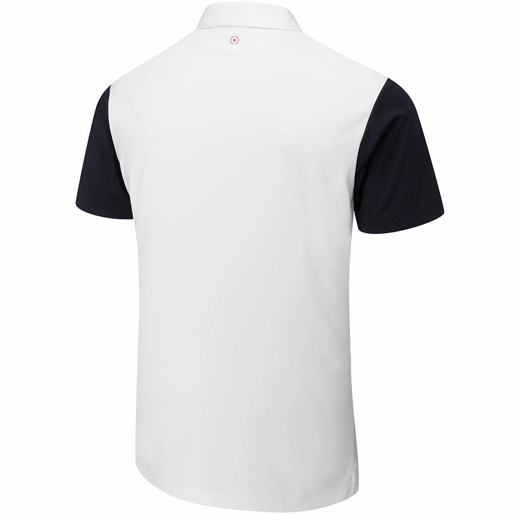 Ping Malvern Polo Shirt - White/Navy hypoallergenic material Effortless Daywear