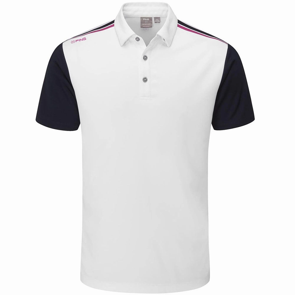 Ping Malvern Polo Shirt - White/Navy ComfortFirst Urban Streetwear