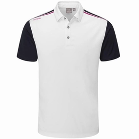 Ping Malvern Polo Shirt - White/Navy ComfortFirst Urban Streetwear