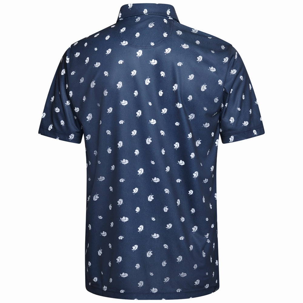 Puma Pure Love Birdies Polo Shirt - Deep Navy/White Glow Fresh Outfit Yarn Dyed Stripes