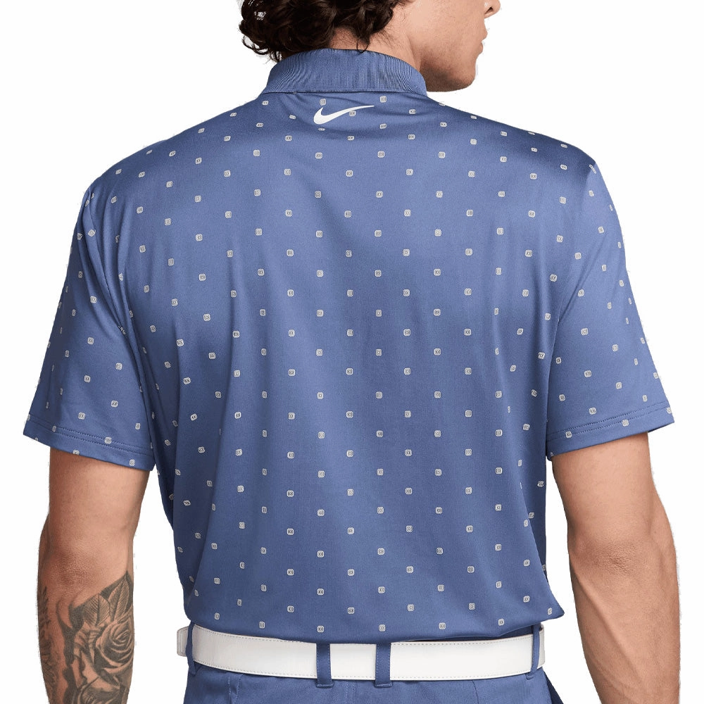 Nike Tour Men's Dri-FIT Polo Shirt - Diffused Blue/White Chilly Style PreShrunkCotton