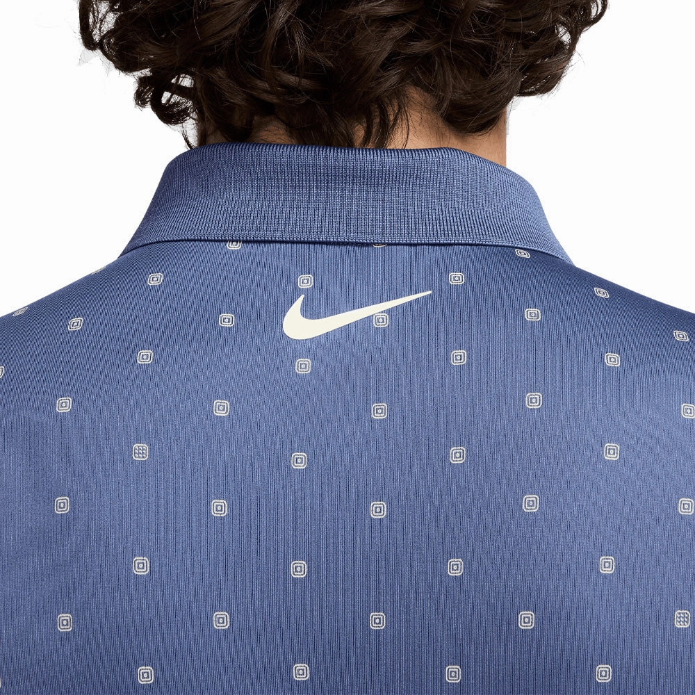 Nike Tour Men's Dri-FIT Polo Shirt - Diffused Blue/White Ruffled edges