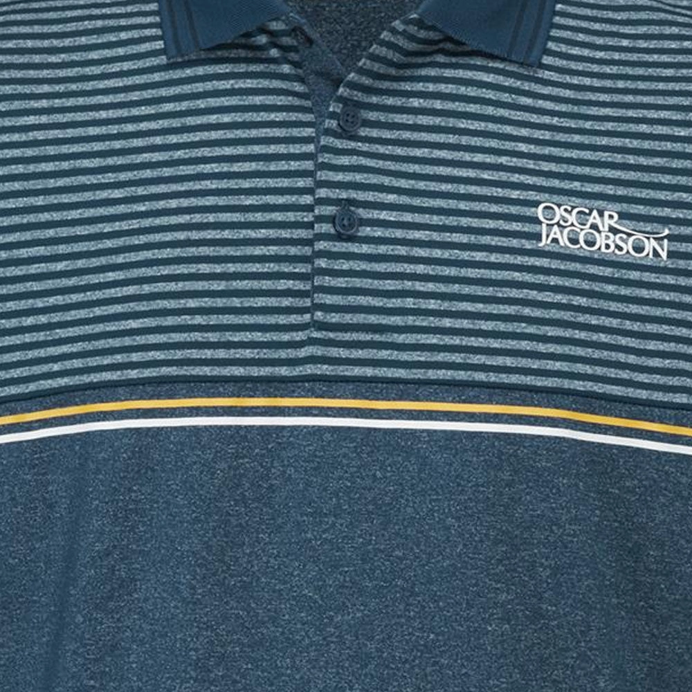 Oscar Jacobson Whitby Polo Shirt - Teal Marl TaglessDesign