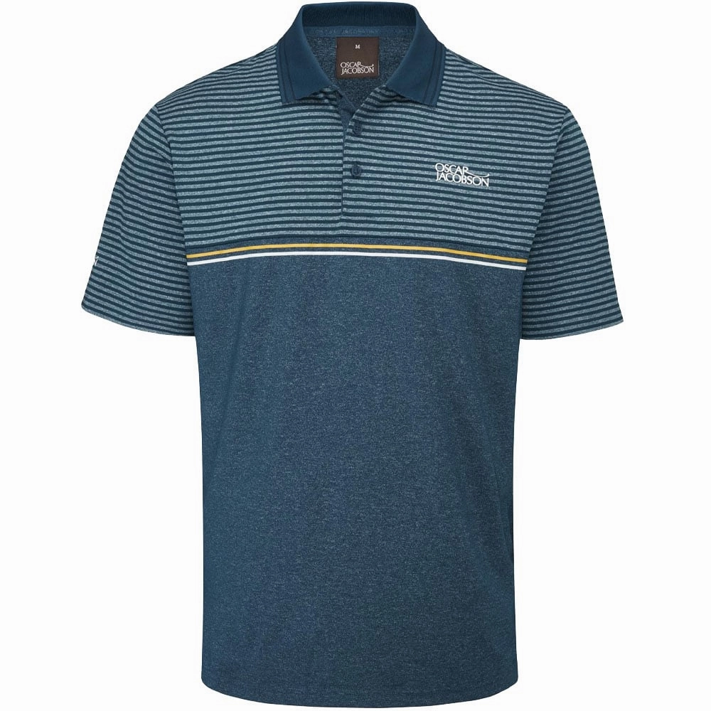 Oscar Jacobson Whitby Polo Shirt - Teal Marl Classic Design