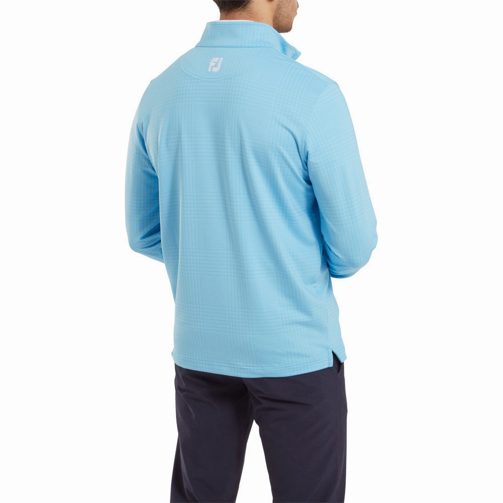 FootJoy Glen Plaid Print Chillout Pullover - Blue Sky Street Essential