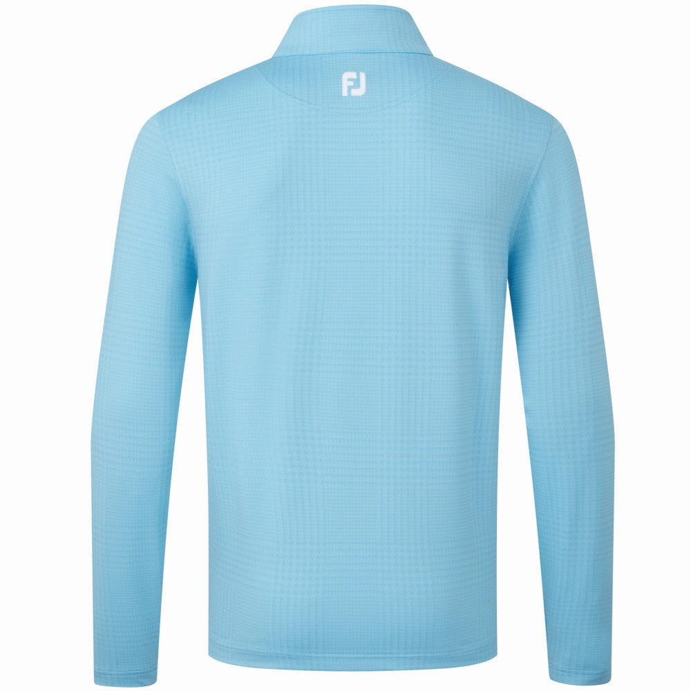 FootJoy Glen Plaid Print Chillout Pullover - Blue Sky product office appropriate professionalism Sporty Fit