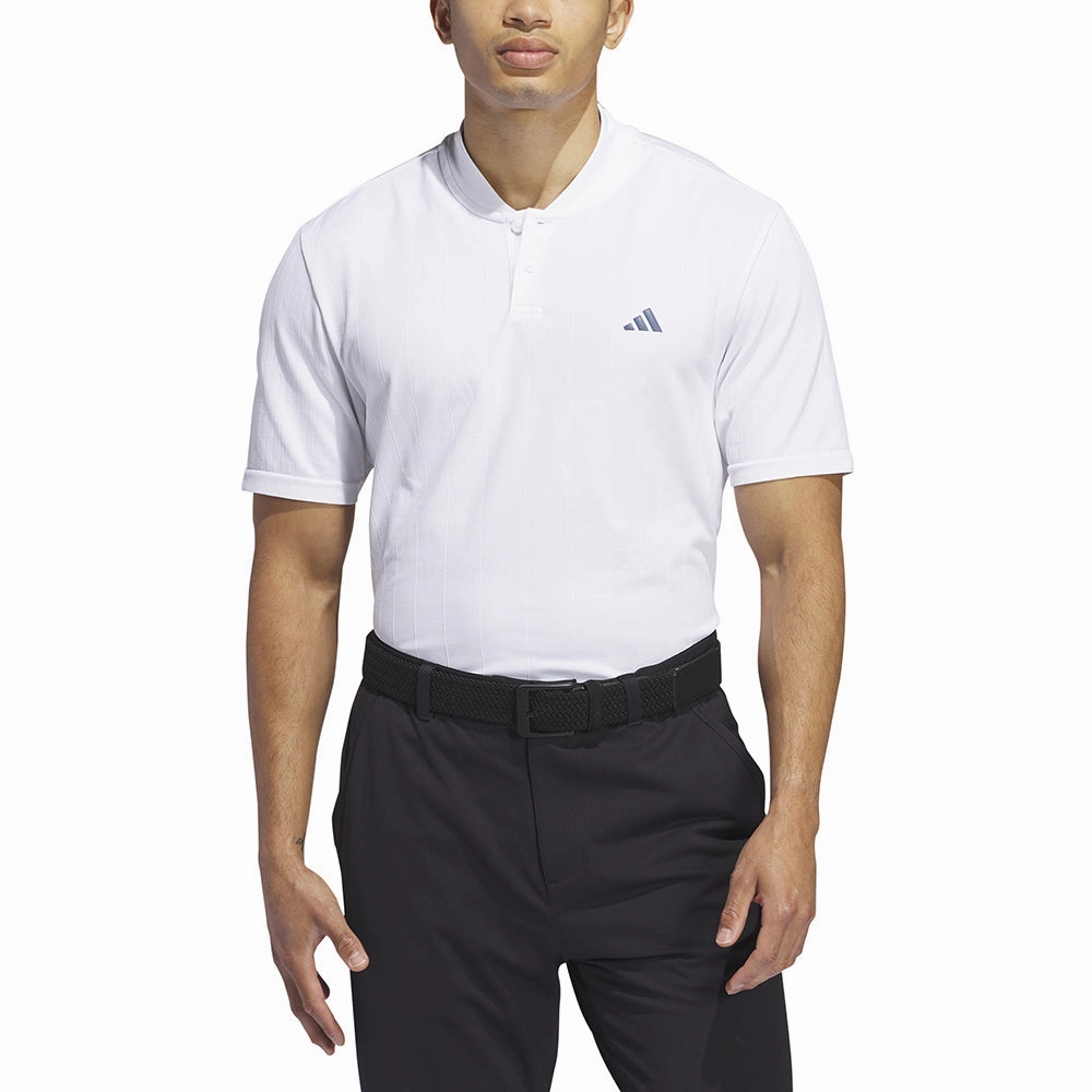 adidas Ultimate 365 Tour Primeknit Striped Polo Shirt - White Simple Layer