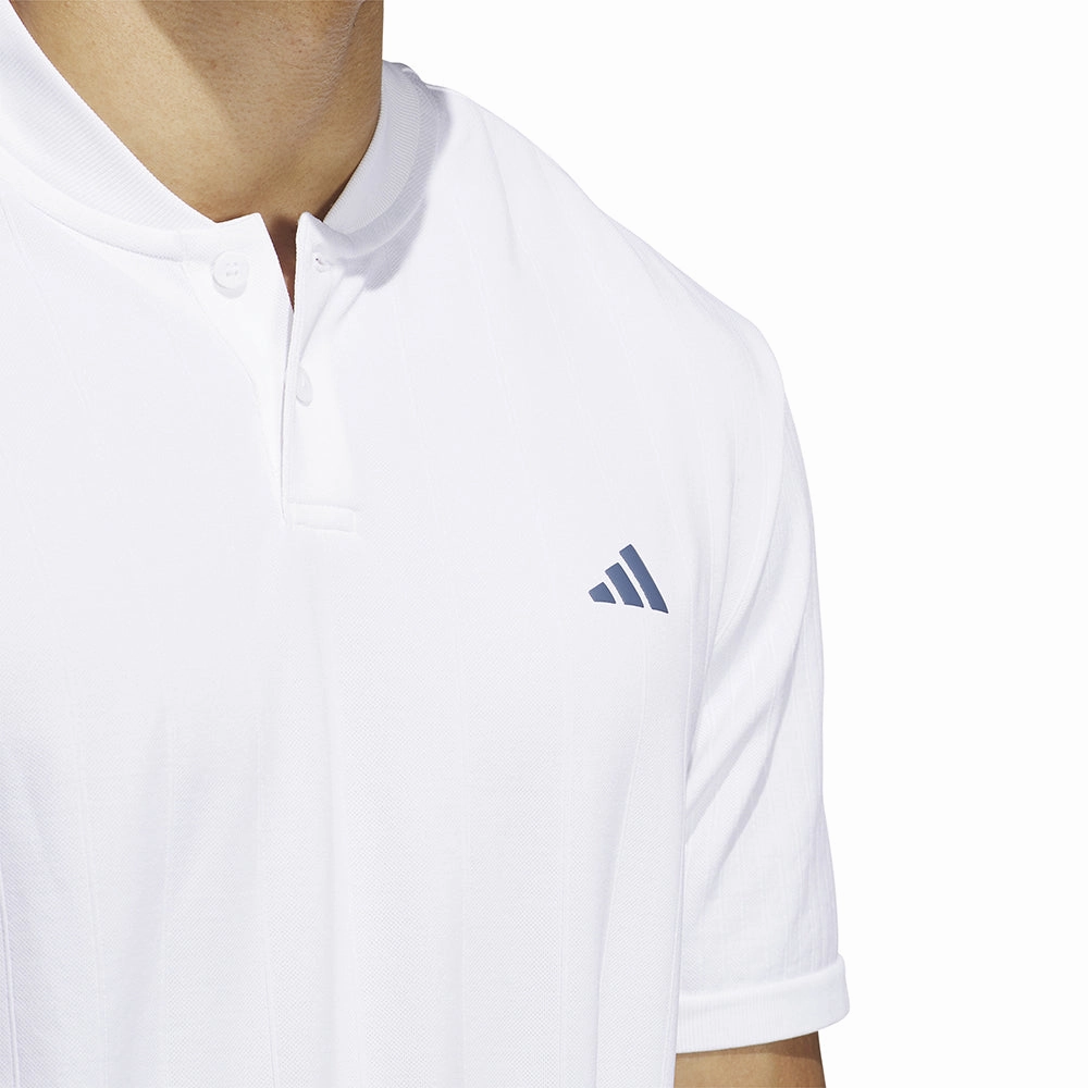 adidas Ultimate 365 Tour Primeknit Striped Polo Shirt - White baby shower