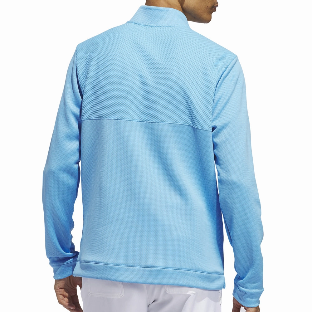 Unique selling points product sustainable future adidas Textured 1/4 Zip Pullover - Semi Blue Burst