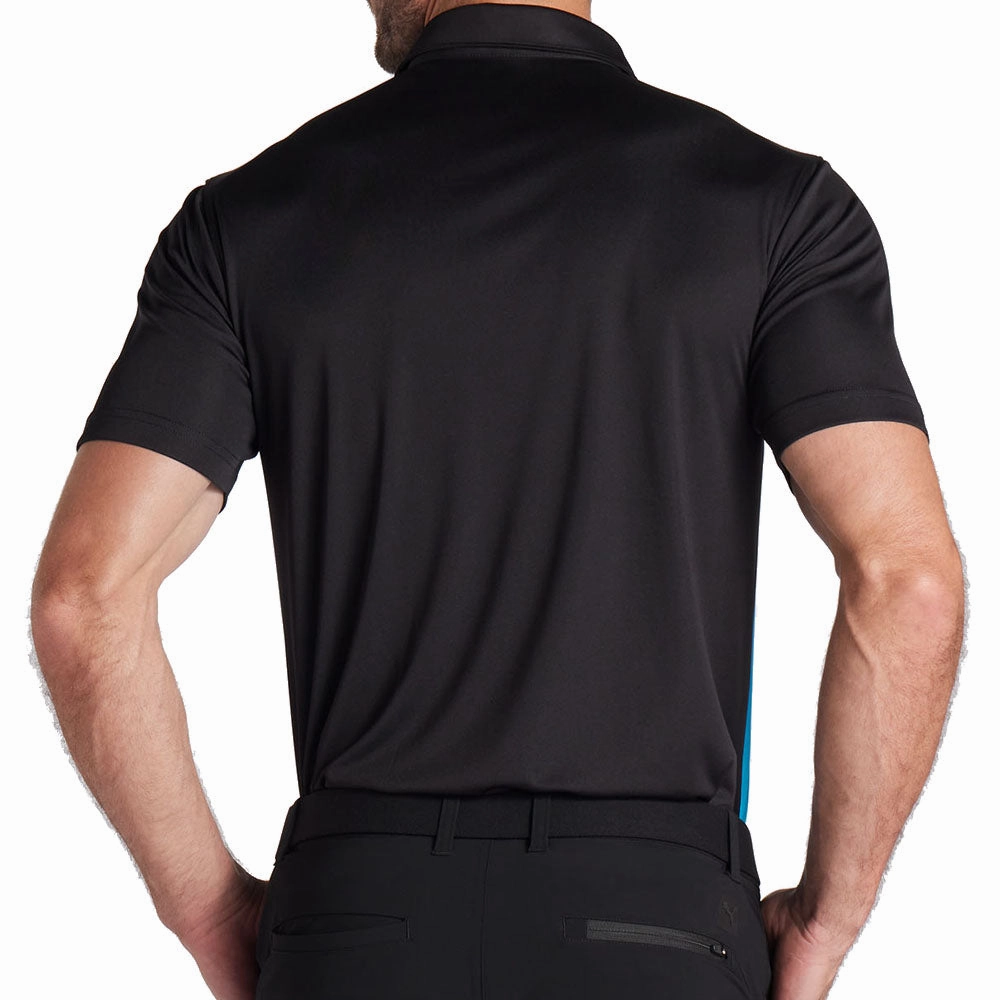 Casual Choice Wear Puma Pure Colorblock Polo Shirt - Black/Aqua Blue