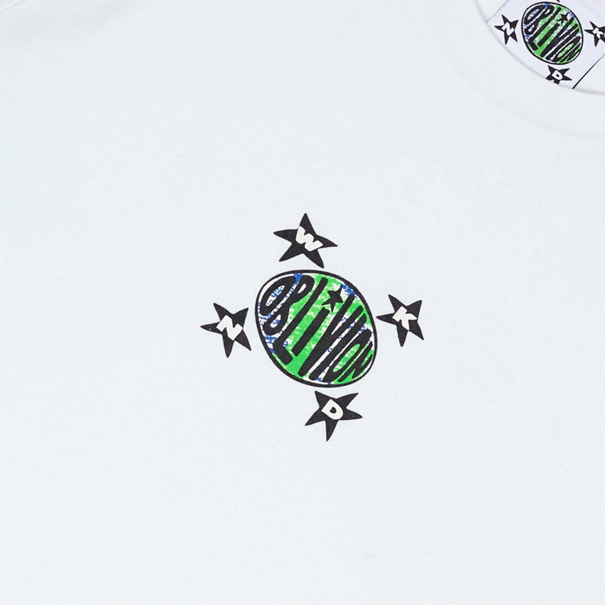 Relaxed Armhole Cut Sporty Top WKND x Oblivion Logo T-Shirt - White