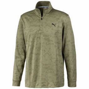 Puma Alterknit Digi Camo Golf 1/4 Zip - Lichen Green Cozy Hoodie Wear