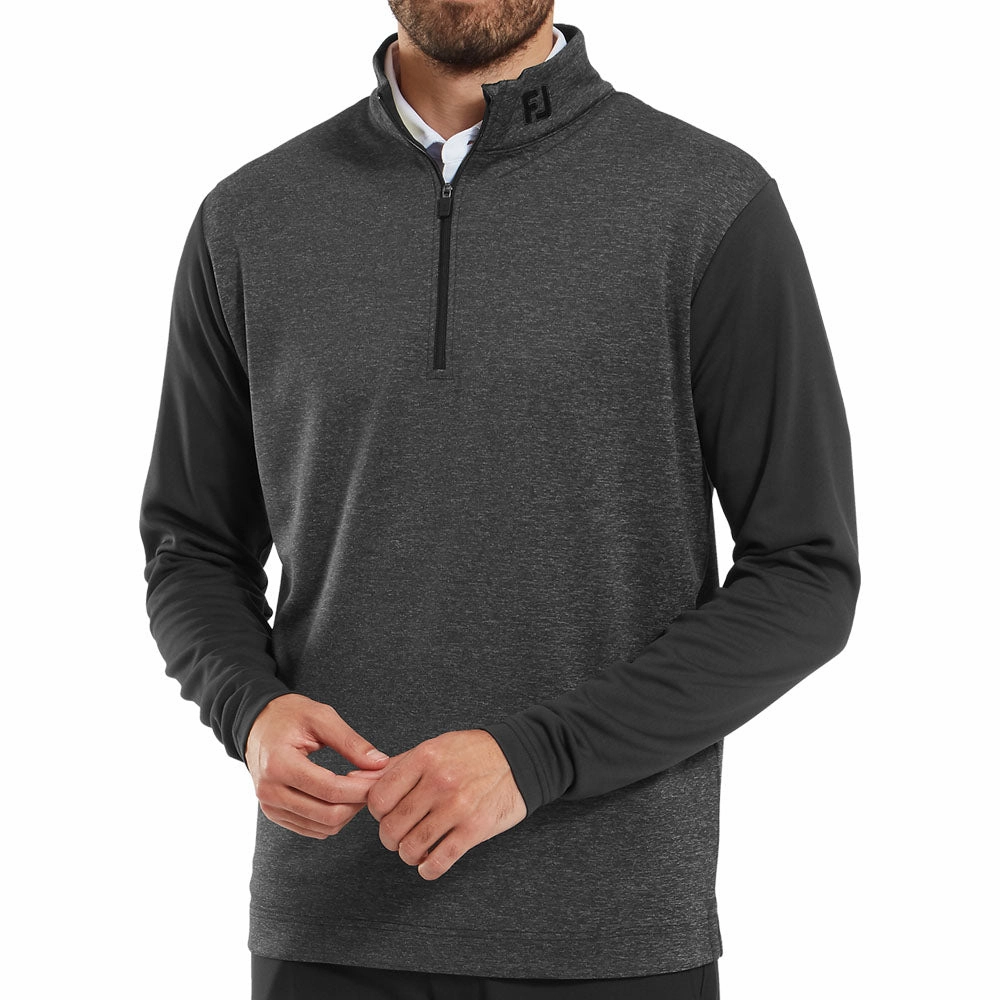 Comfortable For Walking Bar Hopping FootJoy Tonal Heather Chill-Out Pullover - Black