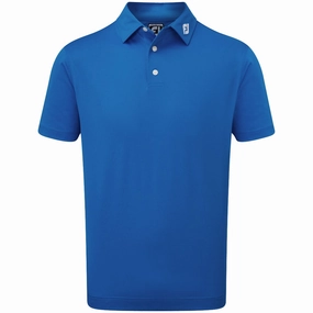 Distressed Hem Finish FootJoy Stretch Pique Solid Colour Polo Shirt - Royal