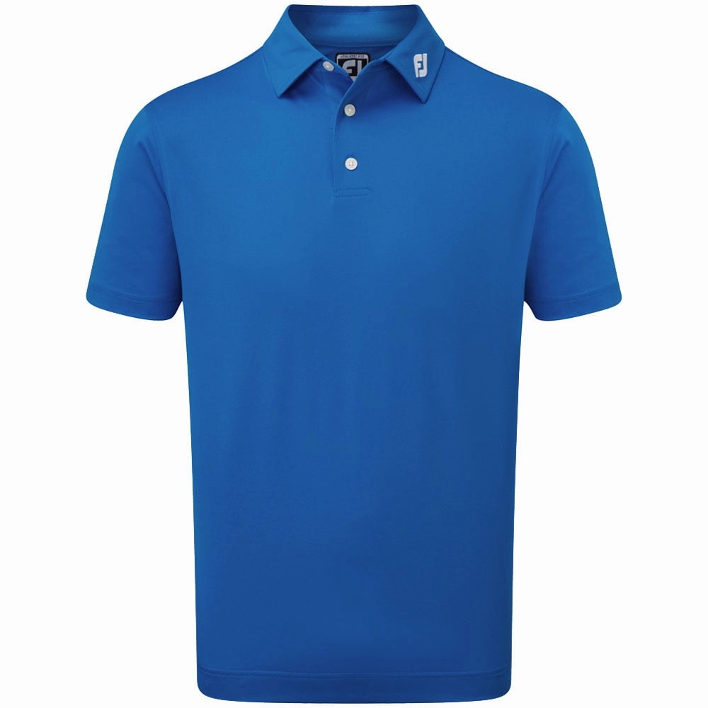 Distressed Hem Finish FootJoy Stretch Pique Solid Colour Polo Shirt - Royal