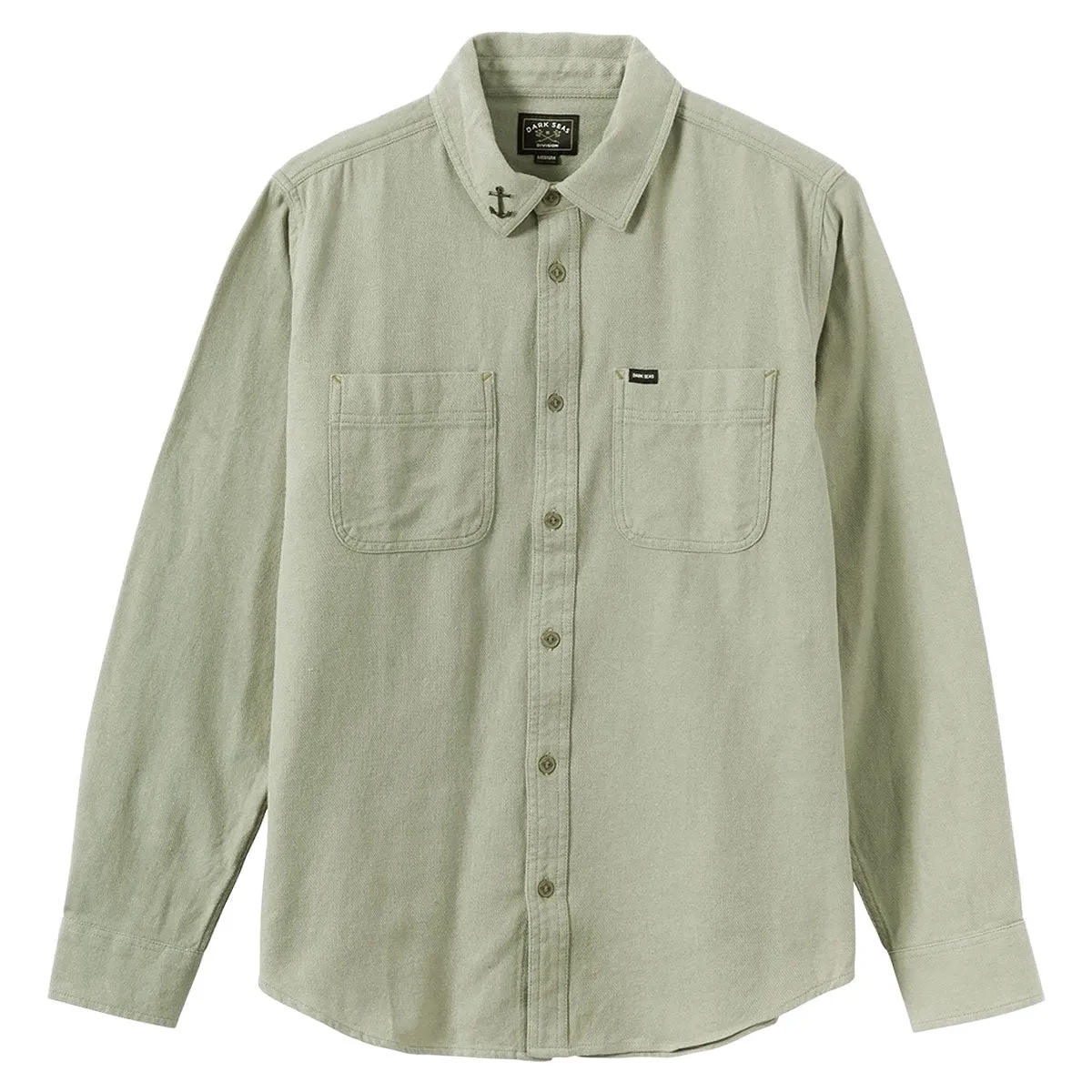 Fashion Statement All Purpose Weave Design Dark Seas Bergstrom Long Sleeve Shirt - Grey