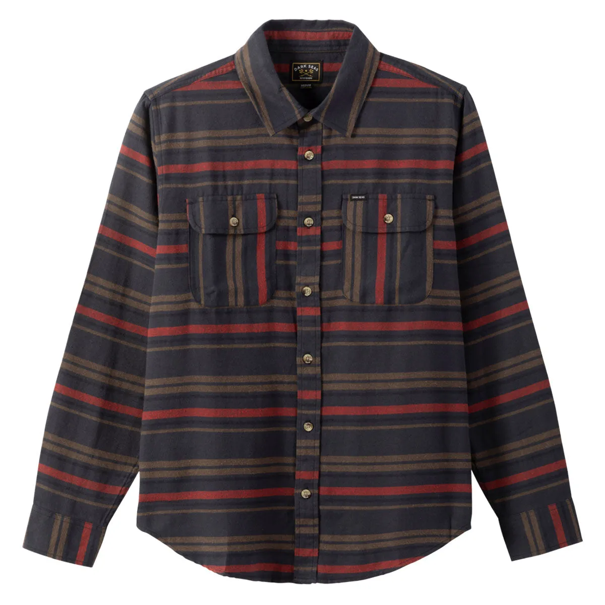 Dark Seas Briarcreek Long Sleeve Shirt - Navy Water Repellent Finish Layered Hemline