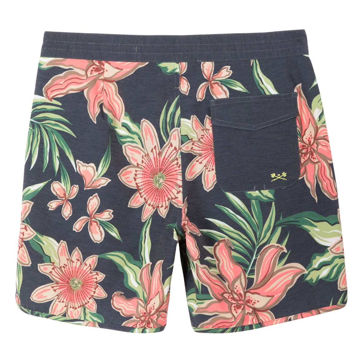 Dynamic Motion Hip Friendly Pockets Dark Seas Sennit Boardshorts - Black