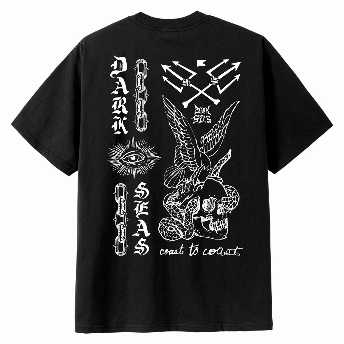 OdorResistant Fabric Vintage Wash Dark Seas Trouble Maker T-Shirt - Black