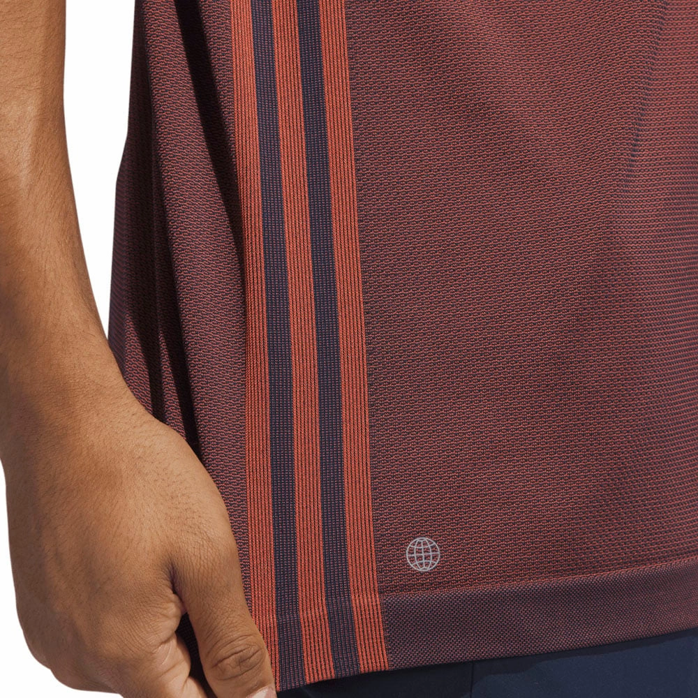adidas Primeknit Polo Shirt - Collegiate Navy/Preloved Red FadeResistant Coating Zip Up