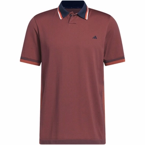 adidas Primeknit Polo Shirt - Collegiate Navy/Preloved Red Fit For Movement Seam Free Back
