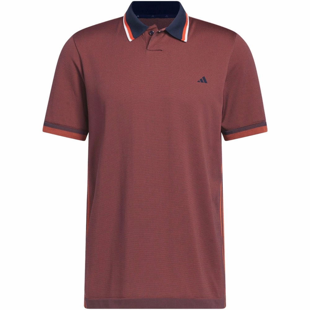 adidas Primeknit Polo Shirt - Collegiate Navy/Preloved Red Fit For Movement Seam Free Back