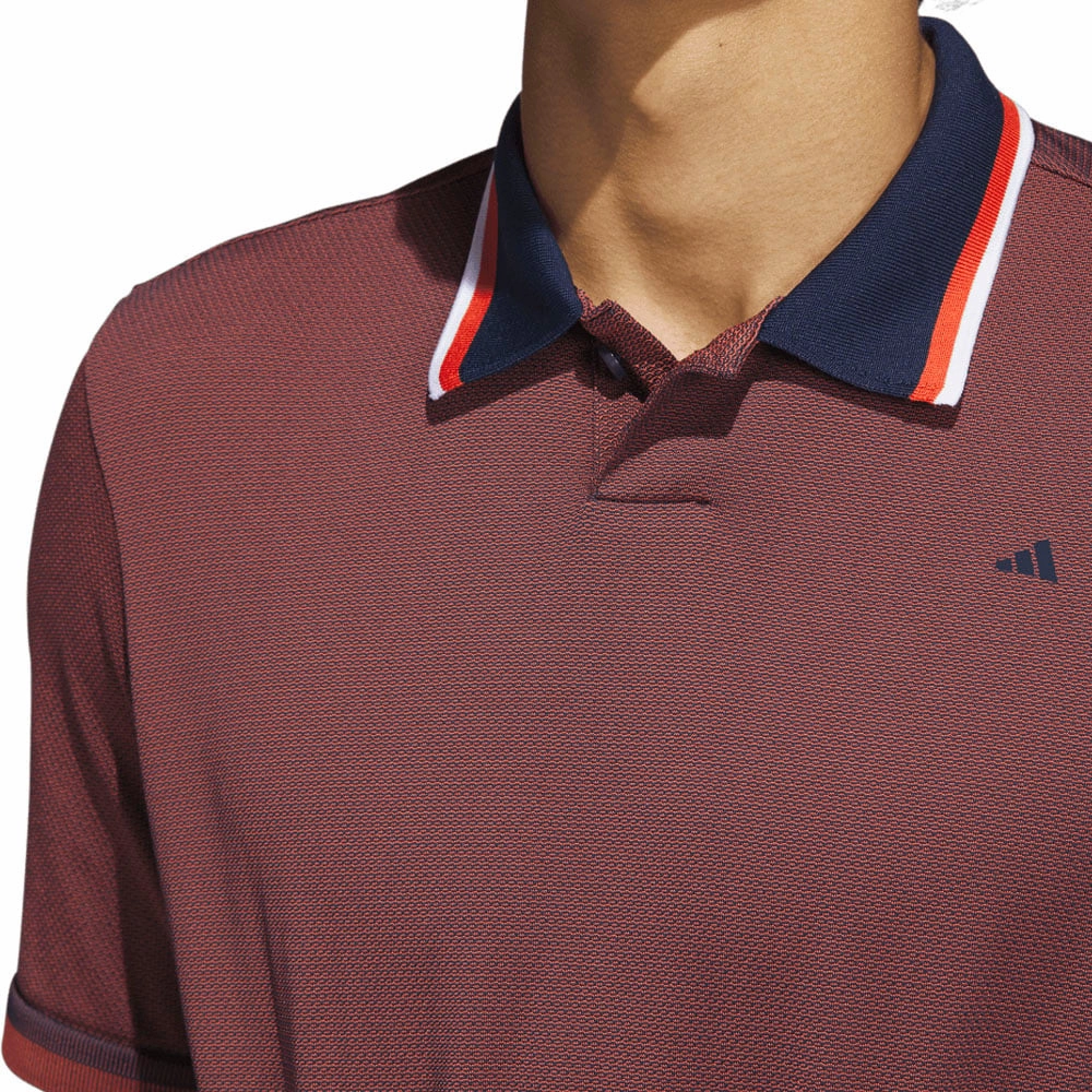 adidas Primeknit Polo Shirt - Collegiate Navy/Preloved Red High Density Knit Soft & Smooth