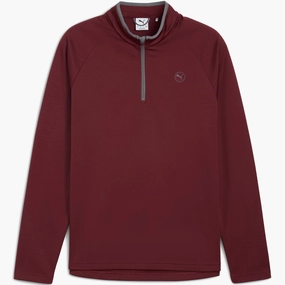 product pearl elegance Puma Waffle Fleece 1/4 Zip Pullover - Ruby Shimmer