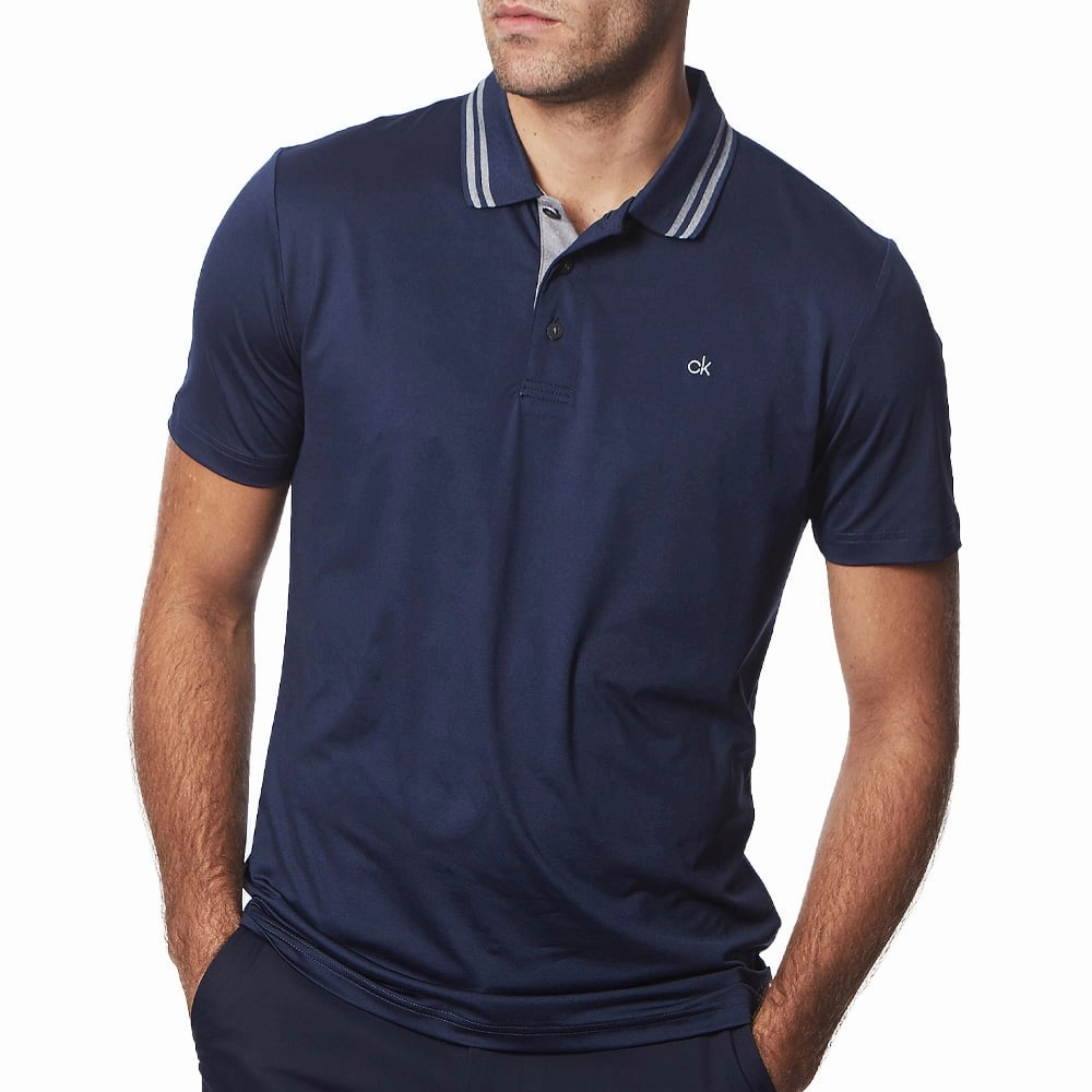 Layerable Look Calvin Klein Madison Tech Polo Shirt - Navy Marl