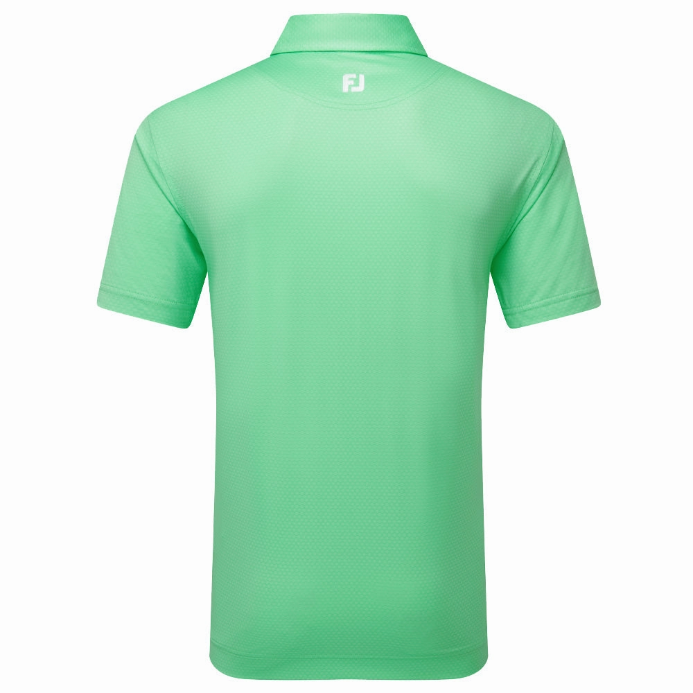 FootJoy Abacus Print Lisle Polo Shirt - Seafoam Layering Comfort Wear