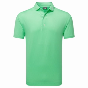 FootJoy Abacus Print Lisle Polo Shirt - Seafoam Reinforced Shoulder Seams