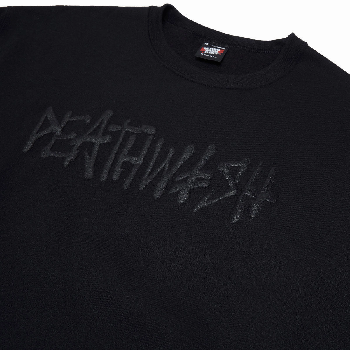 Sustainable fashion Garment Dyed Finish Deathwish Deathspray Sweatshirt - Black