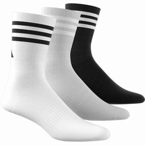 machine - washable Summer adidas 3 Pack Crew Socks - White/Grey Three/Black