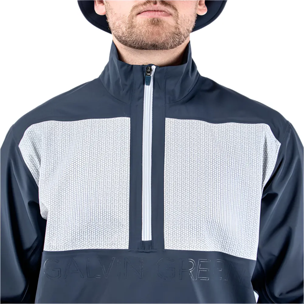 HypoallergenicInnerLayer Light Travel Piece Galvin Green Ashford 1/2 Zip Gore-Tex Waterproof Jacket - Navy/Cool Grey/White