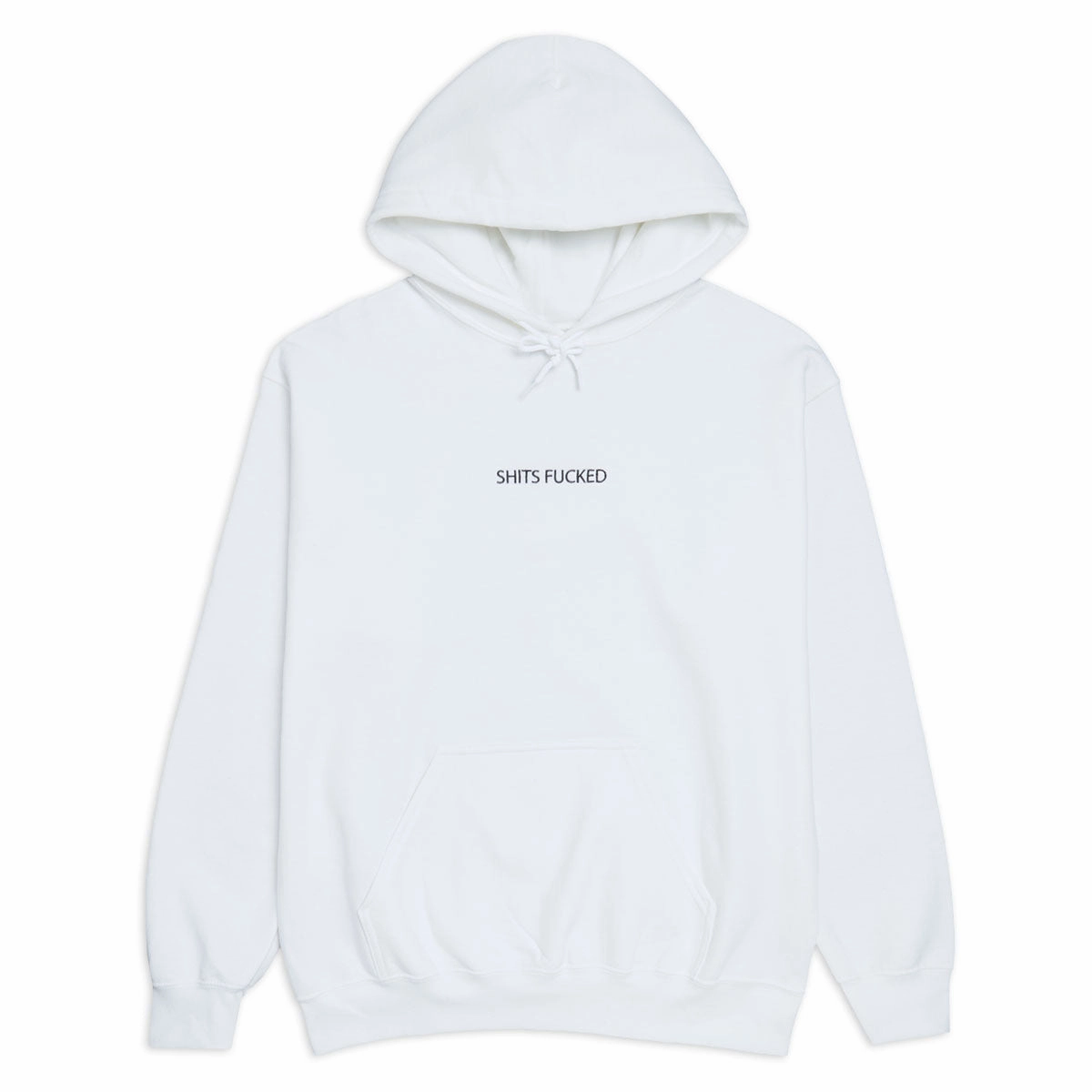 Designer Trash Shits Fucked Hoodie - White Fleece Lining