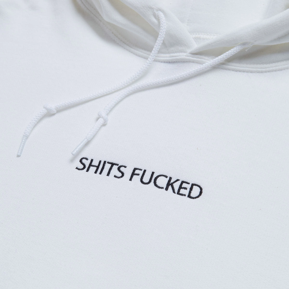 Colorblock Panel Design Tennis wear Designer Trash Shits Fucked Hoodie - White