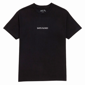 Multi Purpose Wear Designer Trash Shits Fucked T-Shirt - Black