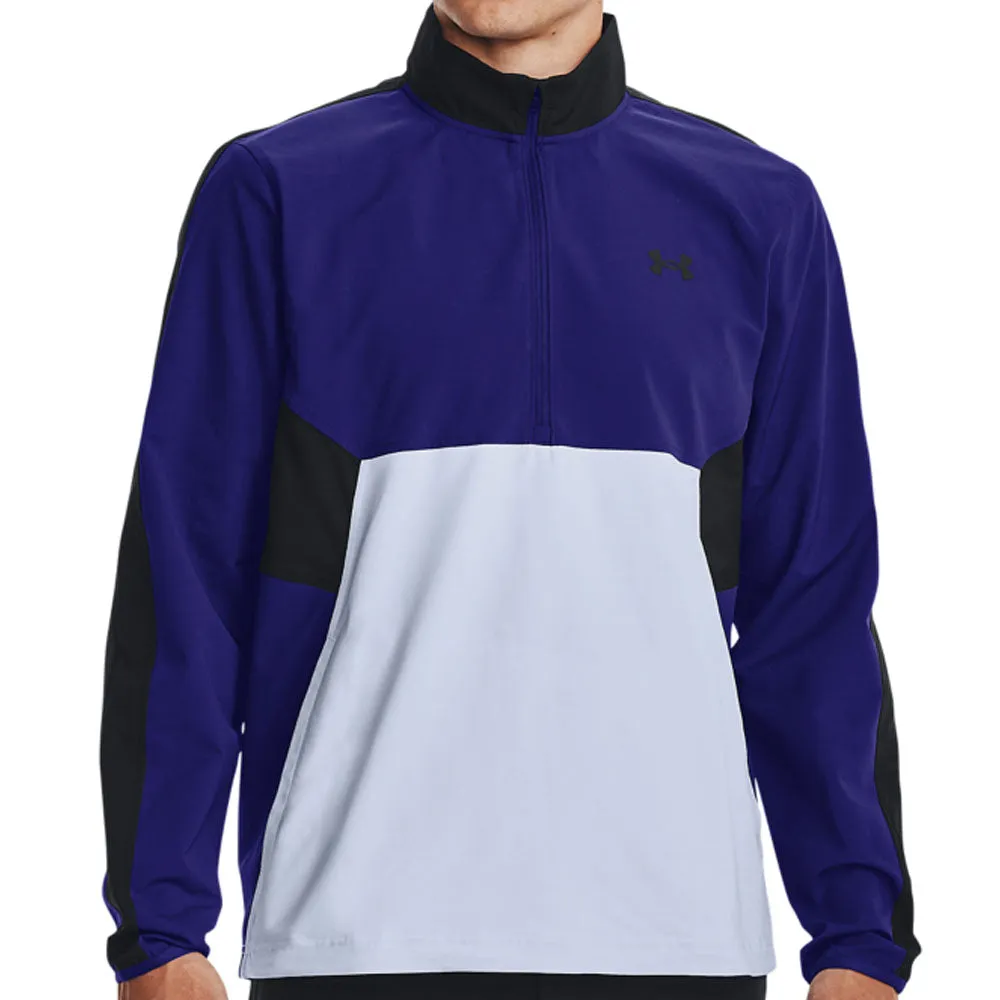 FlexibleHoodDesign Anti Slip Cuffs Under Armour Storm Windstrike 1/2 Zip Jacket - Bauhaus Blue