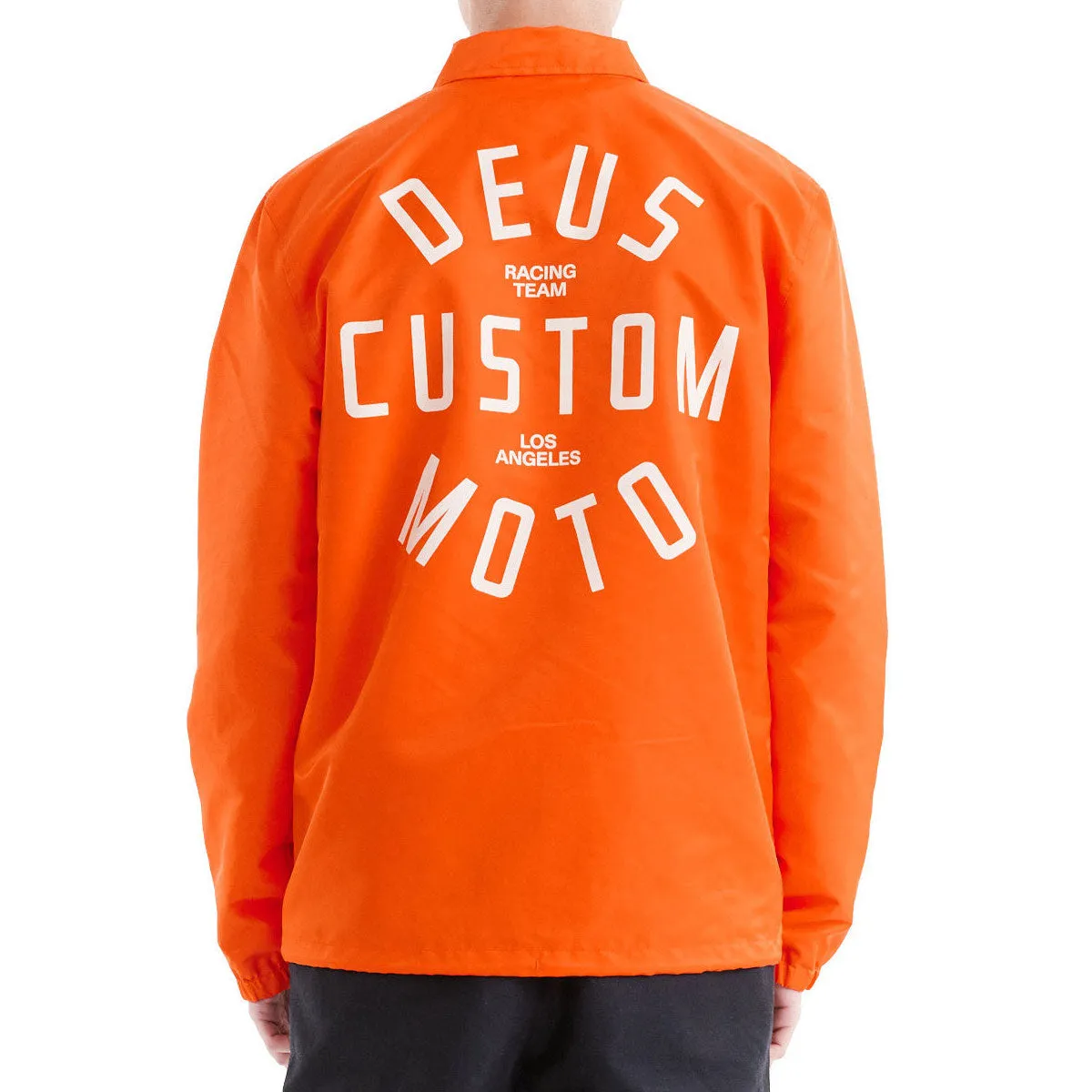 Noise Free Fabric Deus Ex Machina Engineer Nylon Coach Jacket - Tangerine Tango