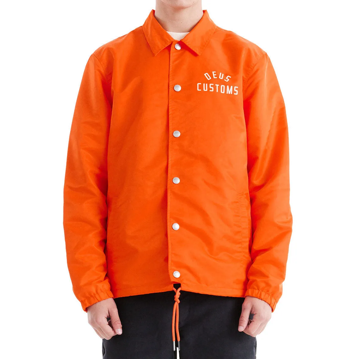 Polished Look Deus Ex Machina Engineer Nylon Coach Jacket - Tangerine Tango