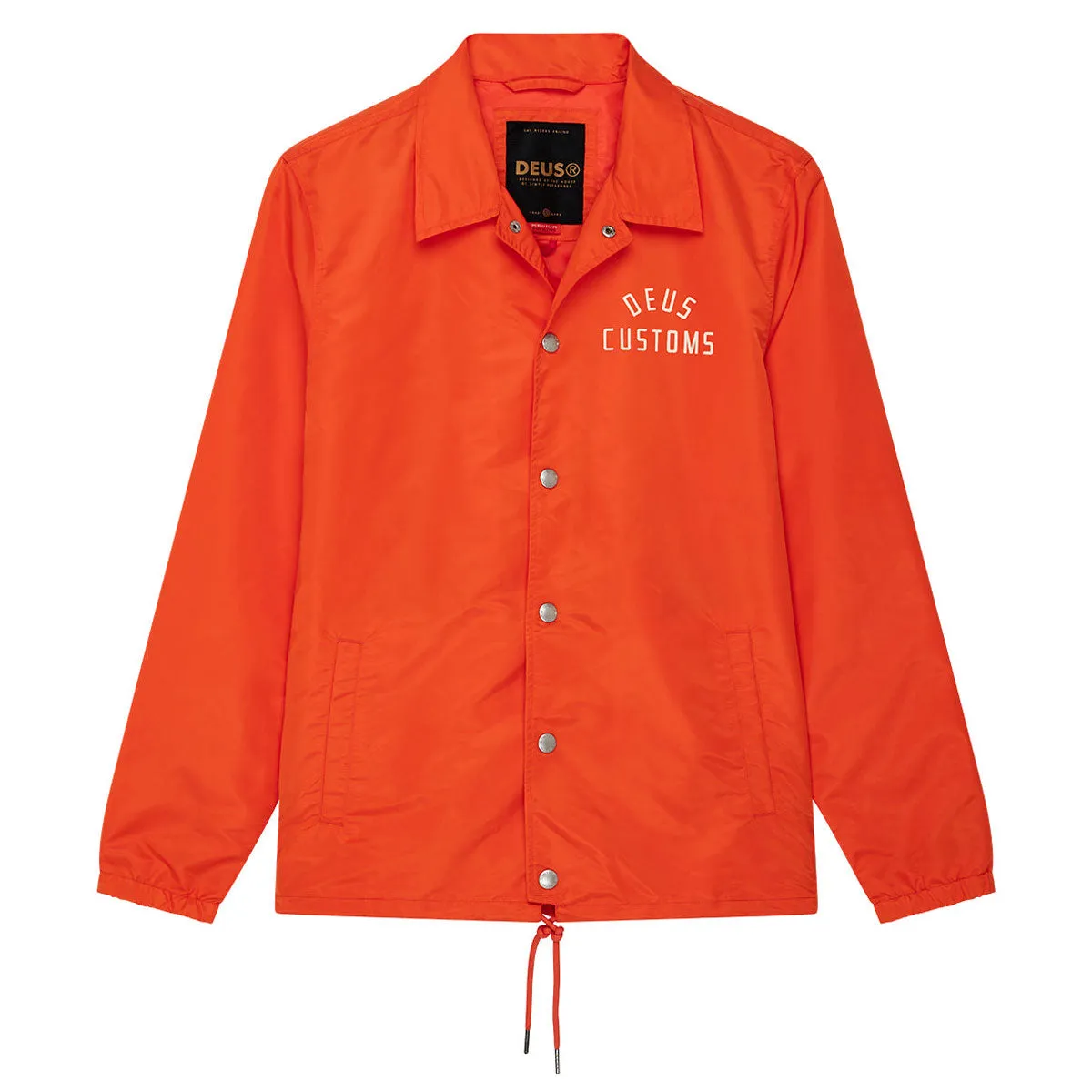 Mold resistant Weatherproof Technology Deus Ex Machina Engineer Nylon Coach Jacket - Tangerine Tango