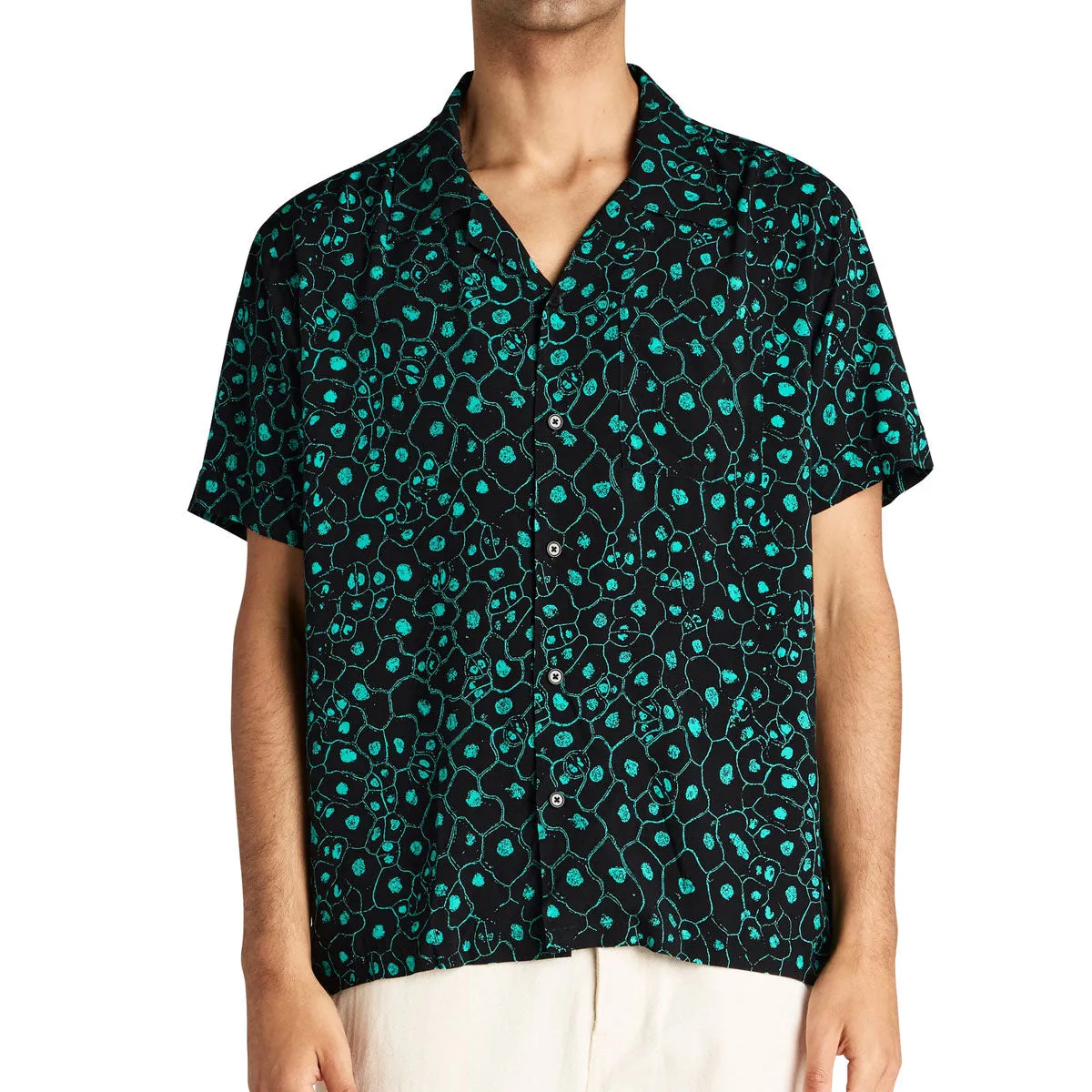 Deus Ex Machina Plant Cell Shirt - Biscay Green Seamless construction