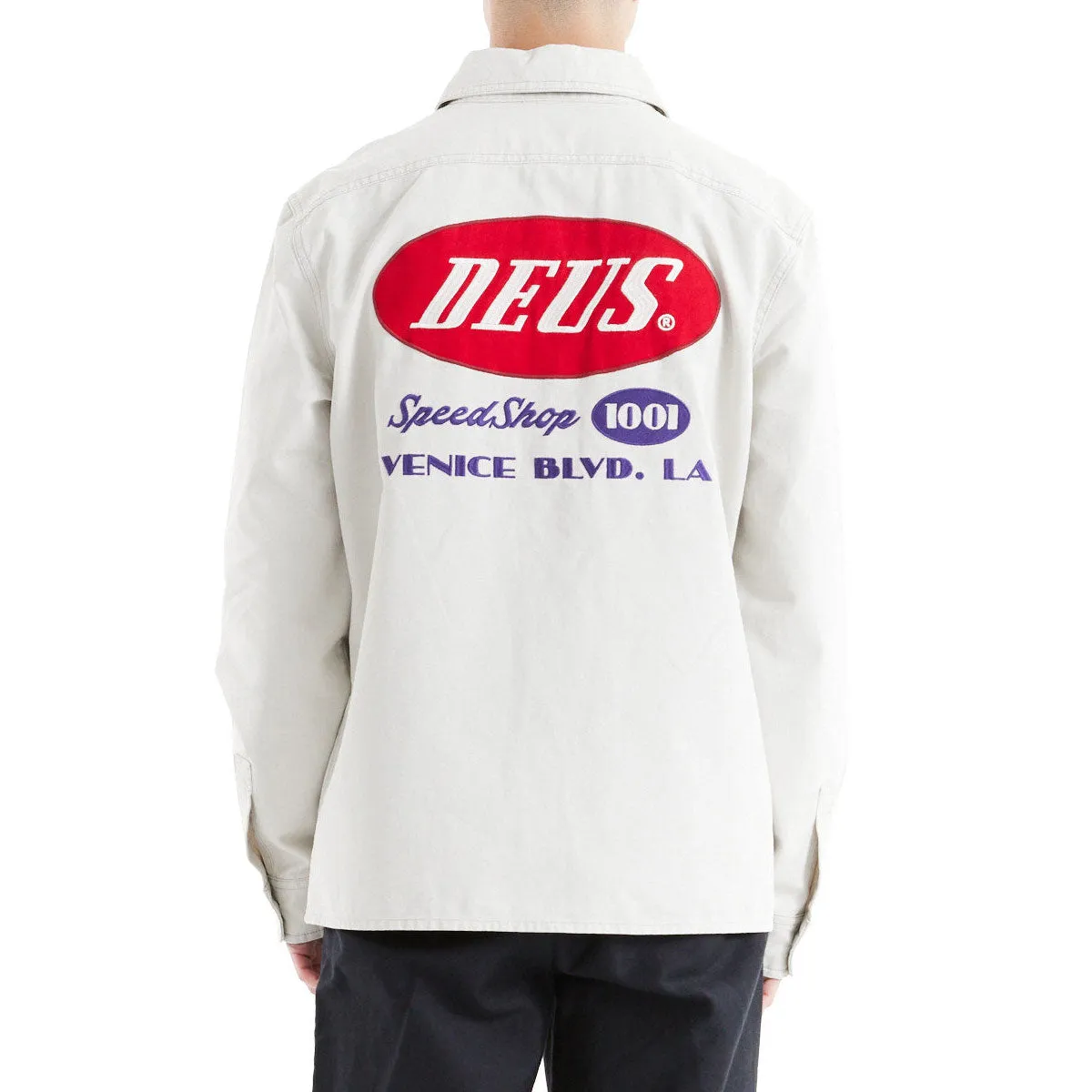 Multi Pocket Design Deus Ex Machina Tin Lizzie Long Sleeve Shirt - Dirty White