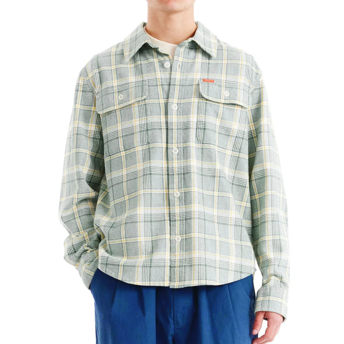Subtle Details Errand Ready Deus Ex Machina Vacay Check Long Sleeve Shirt - Tendril Green