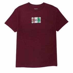 Casual Layering Wear FadeResistant DGK Empire T-Shirt - Burgundy