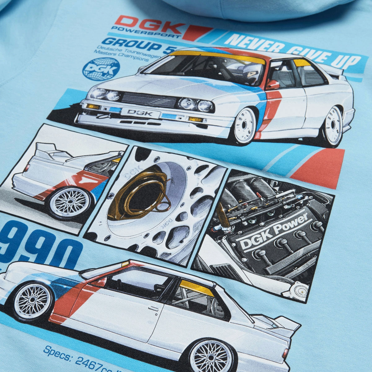 DGK Group 5 Hoodie - Blue Aqua Button front