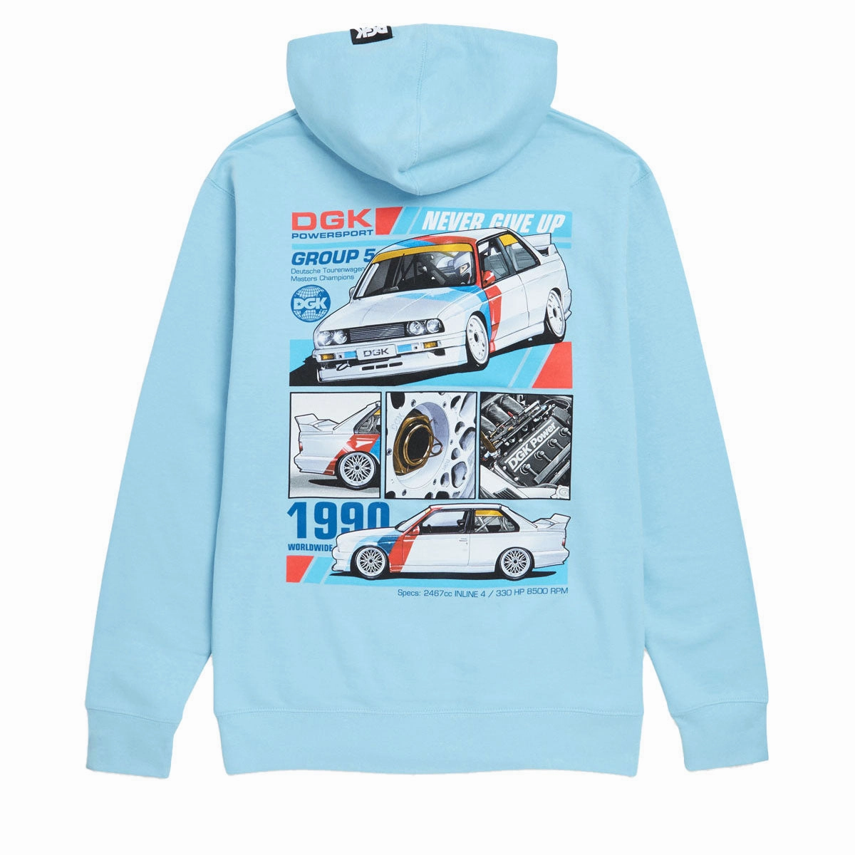 Hidden Pocket Compartments Midweight Material DGK Group 5 Hoodie - Blue Aqua