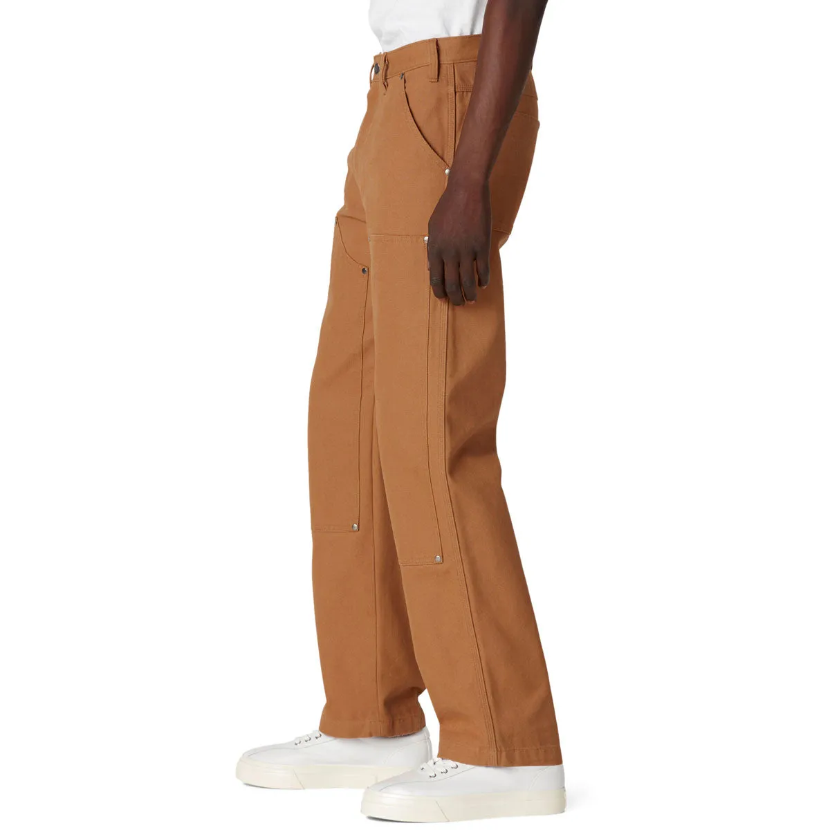 Dickies Double Front Duck Pants - Stonewashed Brown Duck Utility Style Tapered ankle
